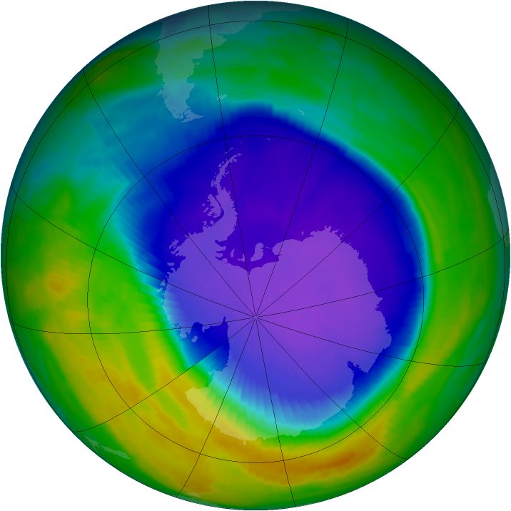 Antarctic ozone map for 12 October 1997